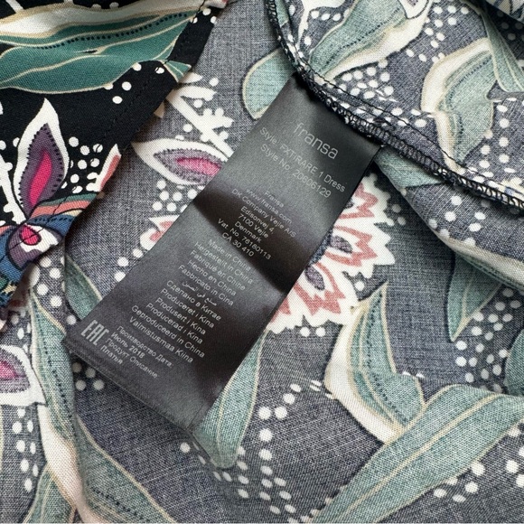 NWT Fransa Black Short Sleeve Shift Dress Front Tie Size S - Picture 9 of 9